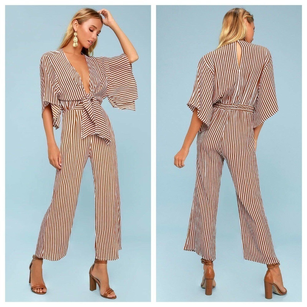 Faithfull The Brand Tilos Tie Front Jumpsuit
